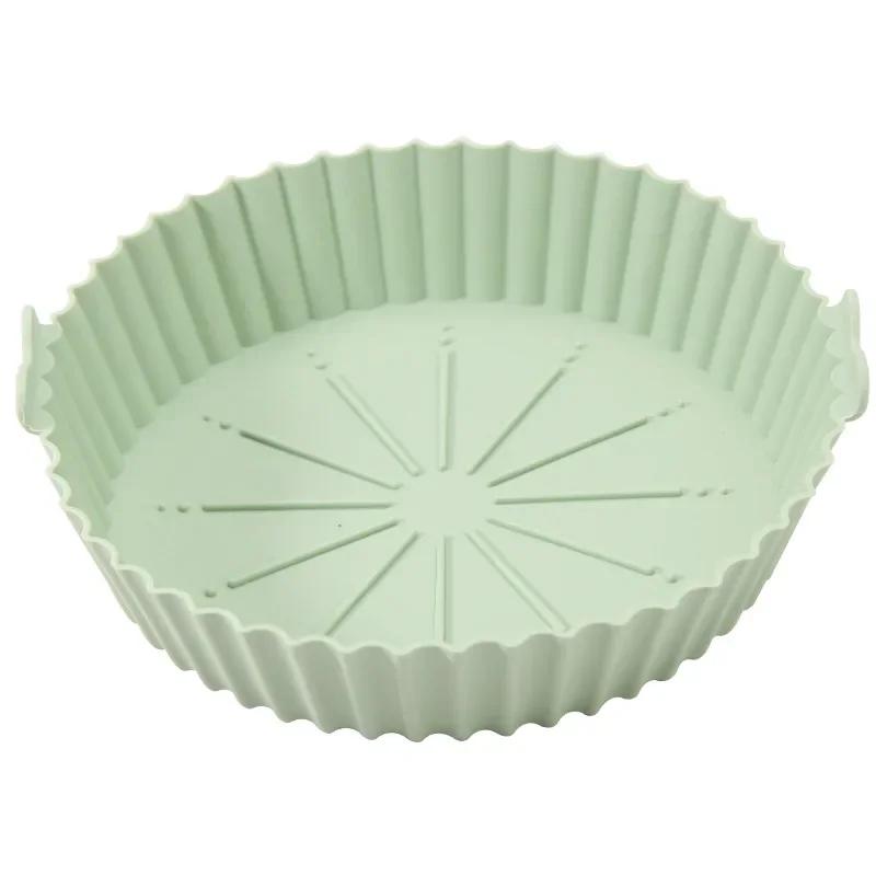 Air Fryer Silicone Pot Basket Tray 17/20/23cm Round Square Airfryer Reusable Silicone Air Fryer Liners Food Safe Non Stick