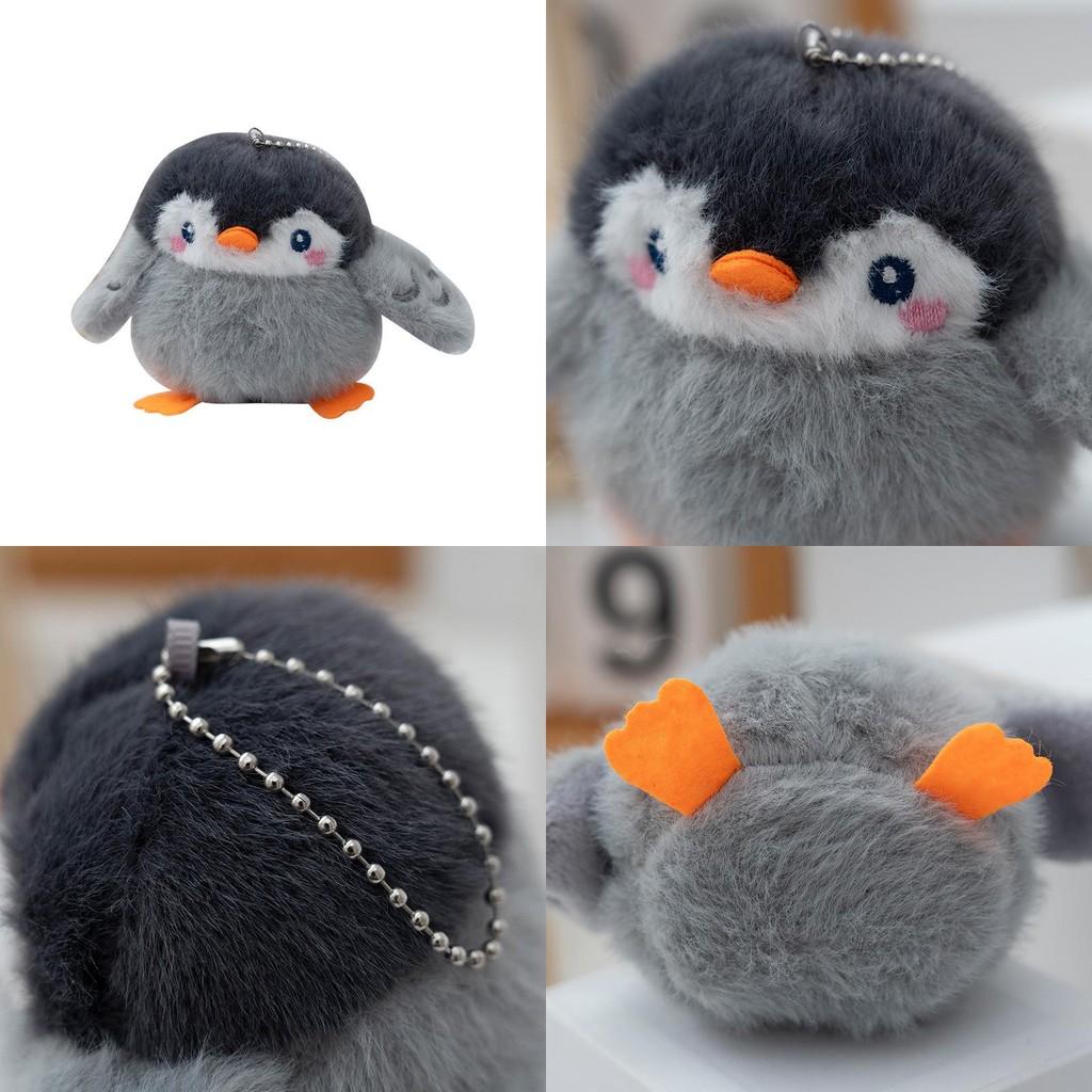 Soft Cute Grey Penguin Plush Toy Keychain With Pp Cotton For Bags Students And