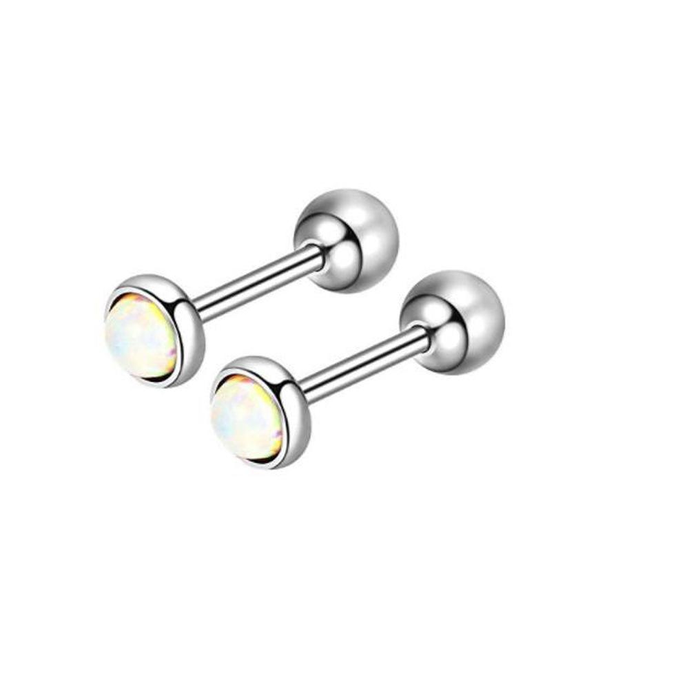 1 Pairs Stainless Steel Cartilage Stud Earrings for Men Women Helix Tragus CZ Barbell Conch Piercing Earrings Ear Hoop Earrings