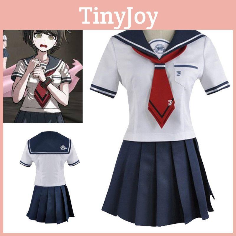 Danganronpa Another Episode Naegi Komaru Elegant White And Navy Blue Uniform Skirt Cosplay Costume With Sock