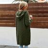 Women's Long Knit Cardigan with Hood - Long Sleeve Sweater Coat with Pockets