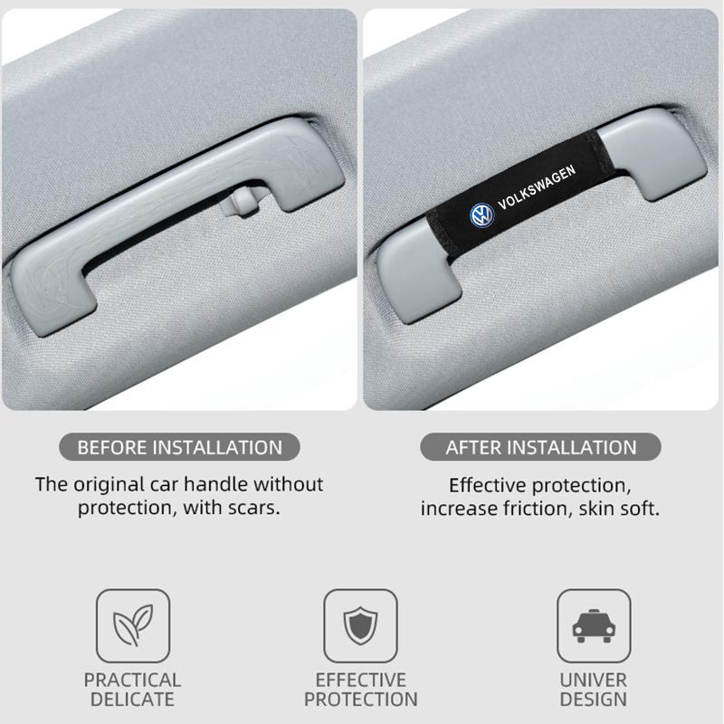 2026 Chaud Pour VW VOLKSWAGEN 1/2/4PCS Intérieur de Voiture Poignée de Toit de Voiture Housse de Protection Peluche Pour Volkswagen VW GOLF TOUAREG CADDY PAS
