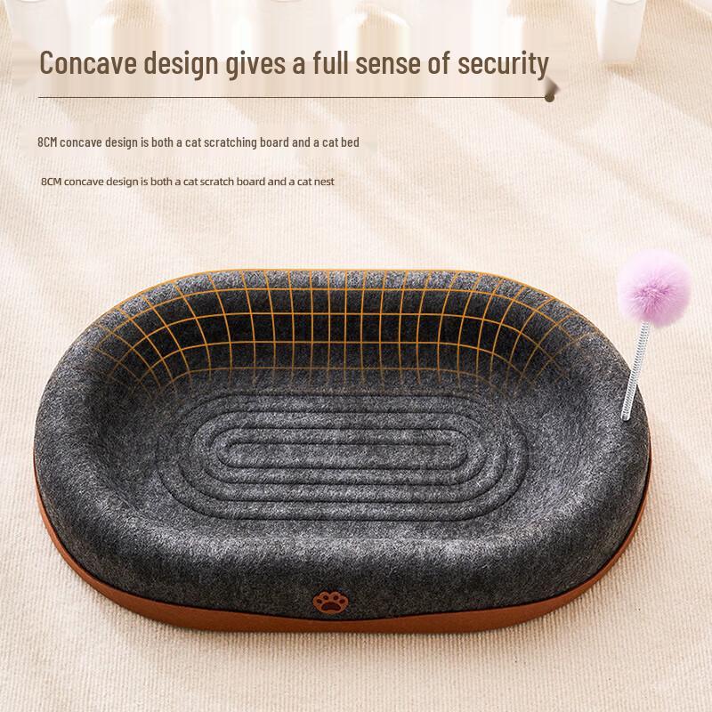 Felt Cat Scratcher with Teaser Wand