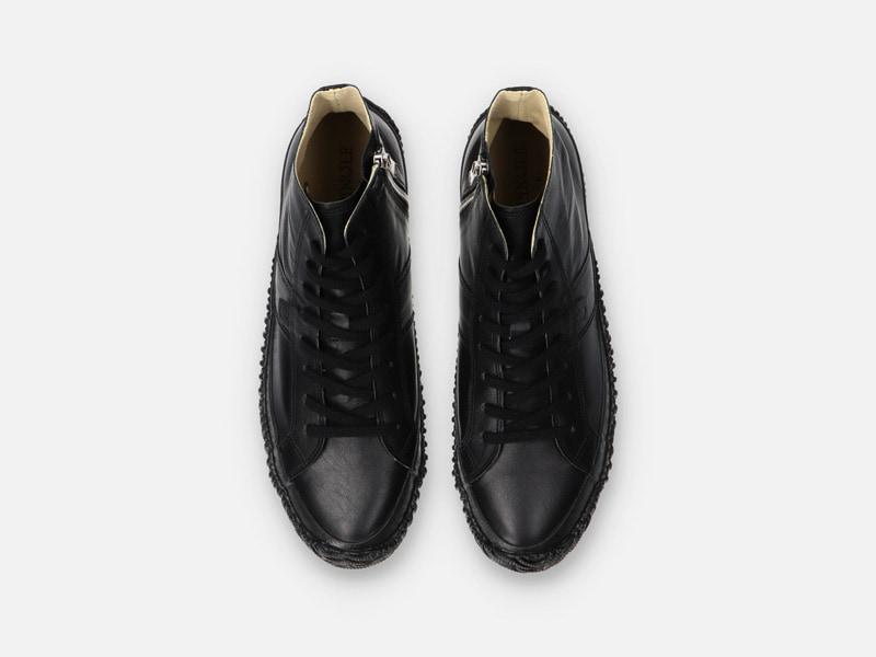 Spingle Handmade Kangaroo Leather Sneakers Spm-443 Black