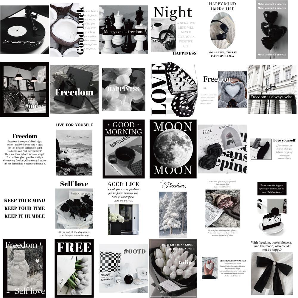 30PCS Freedom Stickers Harajuku Notebook Laptop Aesthetic Graffiti Luggage PVC Fashion Waterproof Scrapbooking Phone Sticker