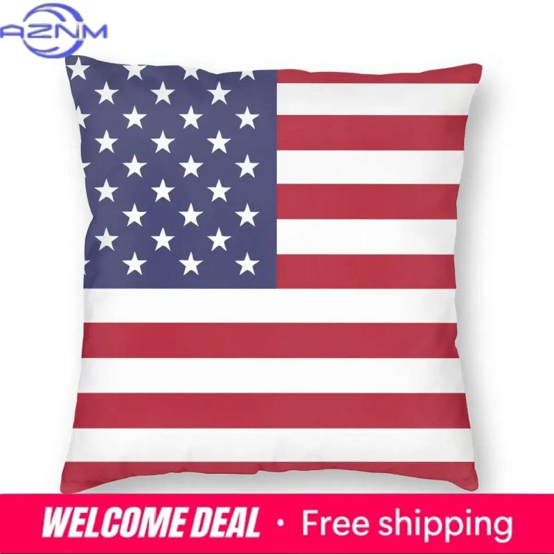 Usa Australia Flag Print Cushion Cover Super Soft Short Plush Pillow Covers 45*45 Throw Pillow Case Sofa Home Decor Pillowcase