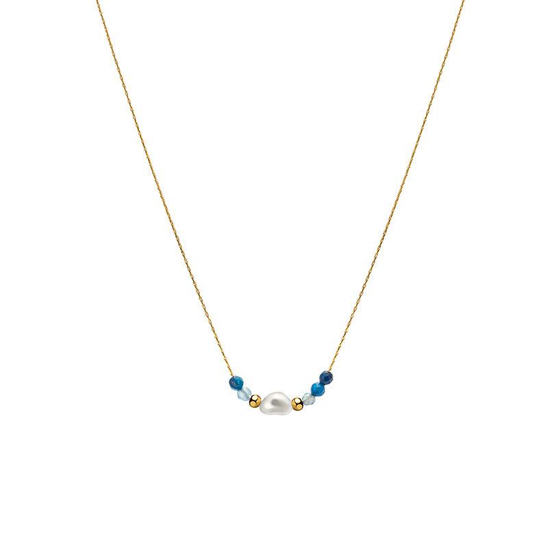 Freshwater Pearl Necklace Collarbone Chain High-End Sense Niche Titanium Steel Non-Fading Jewelry Necklace Women