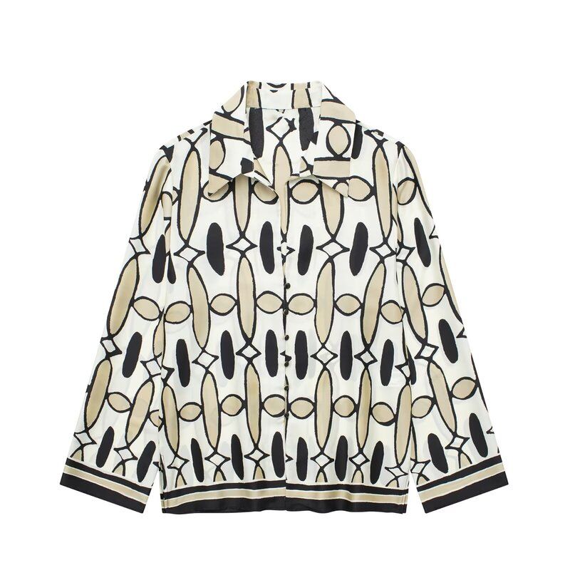 Fashion Style 2024 Spring New Women's Clothing Geometric Pattern Print Shirt High Waist Pants 2735146 330