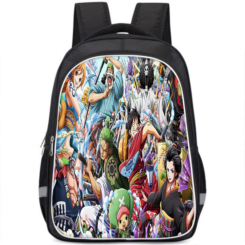 One Piece Luffy Backpack For Kids School Bag Durable Nylon Cartoon Design