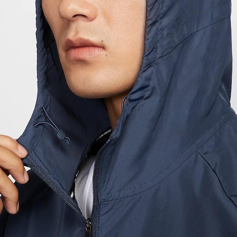 Nike Miler Repel Logo Hooded Waterproof Reflective Raglan Long Sleeve Jacket Men Jacket Lightning-Blue DD4747-438