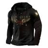 Herren Kapuzenpullover Lockerer Schnitt Mit 3D Digitalem Tierdruck Air Layer Stoff Langarm Freizeit Oberteil Alles