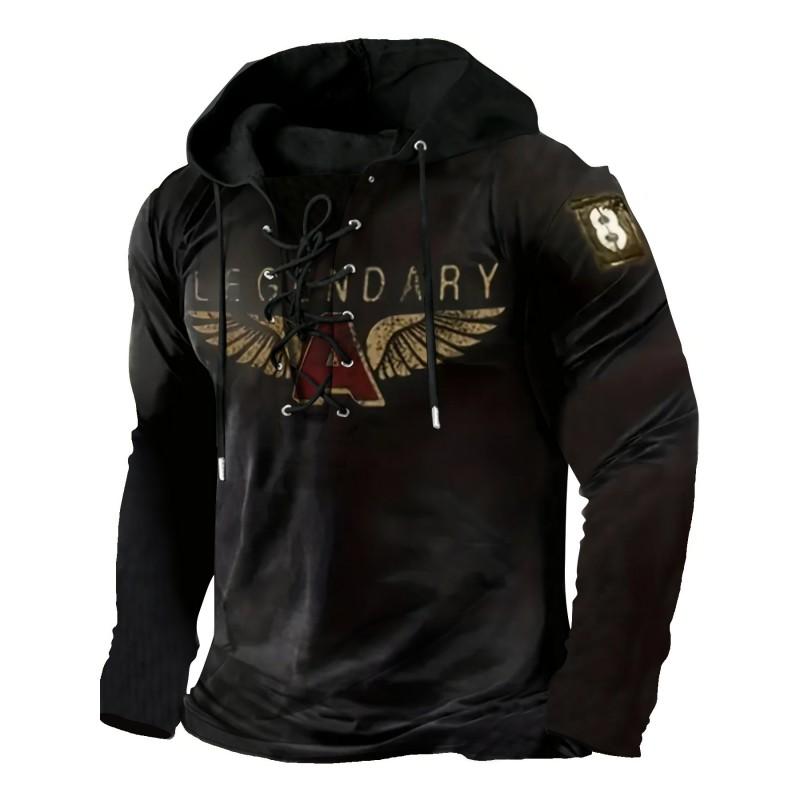 Herren Kapuzenpullover Lockerer Schnitt Mit 3D Digitalem Tierdruck Air Layer Stoff Langarm Freizeit Oberteil Alles