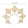 Womens Mary Halos Crowns Headband Spiked Gold Tiara Hair Accessories Goddess Headpiece Headdress for Cosplay
