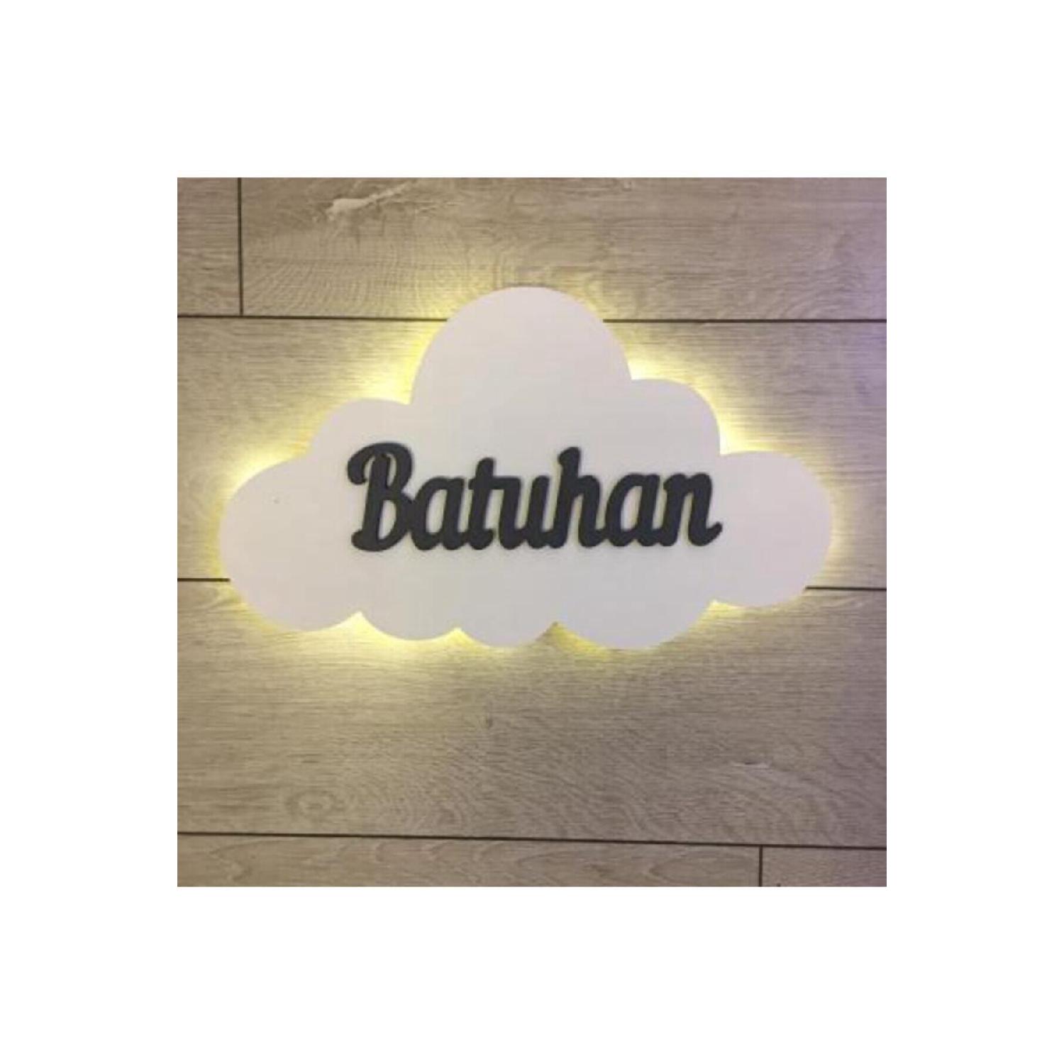 

Decorative Wooden Cloud Night Light With Names Led Lighting For Children s Room белый