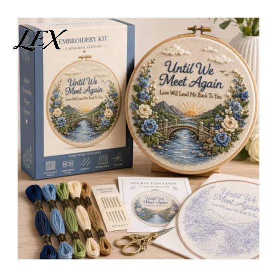 Holiday Theme Embroidery Projects Christmas Kit for Beginners, Pre-Printed Pattern Full Set Art And Craft Kits Adults of Tools, DIY Needlework Festive