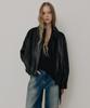 LEFTSEOUL Synthetic Leather Pocket Jacket [Black]