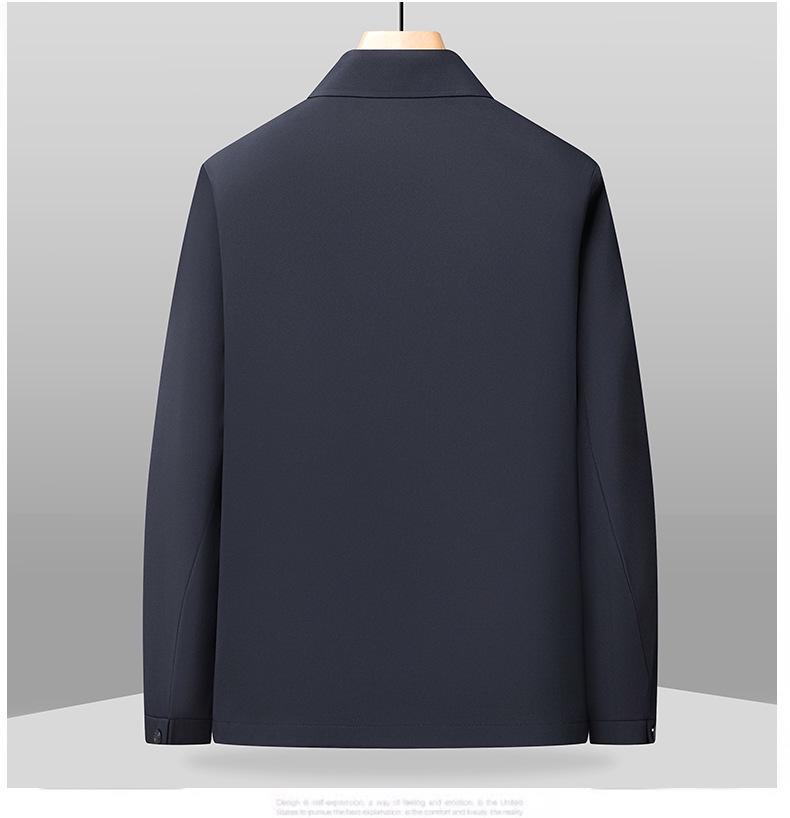 Men's Milk Silk Windproof Jacket - Spring/Autumn Business Casual, Non-Iron, Anti-Wrinkle, Soft Lapel Outerwear