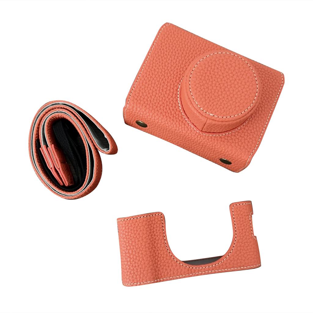 Portable Camera Protective Case Retro Full Camera Case Carry Bag Opening Bottom Design with Shoulder Strap Replacement for 0VI Camer