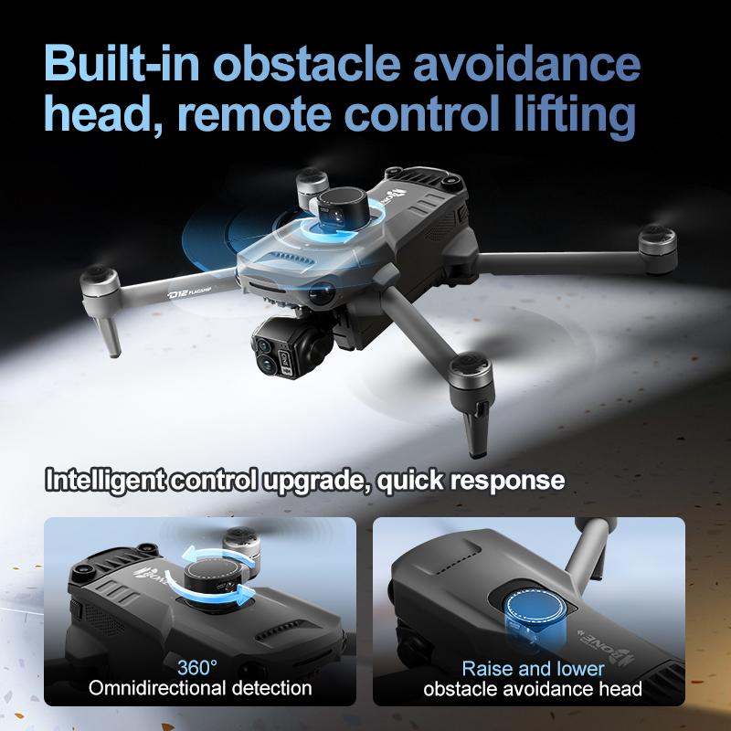 D12 GPS Drone 8K 7.2-inch Screen Professional Camera 5G Wifi Photography Brushless Obstacle Avoidance Three-Axis Gimbal Aircraft RC Distance 6KM