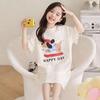 Cartoon Style Girls' One-Piece Summer Nightgown - Thin, Cute, Soft for Medium/Older Kids, Ideal for Home Air Conditioning.
