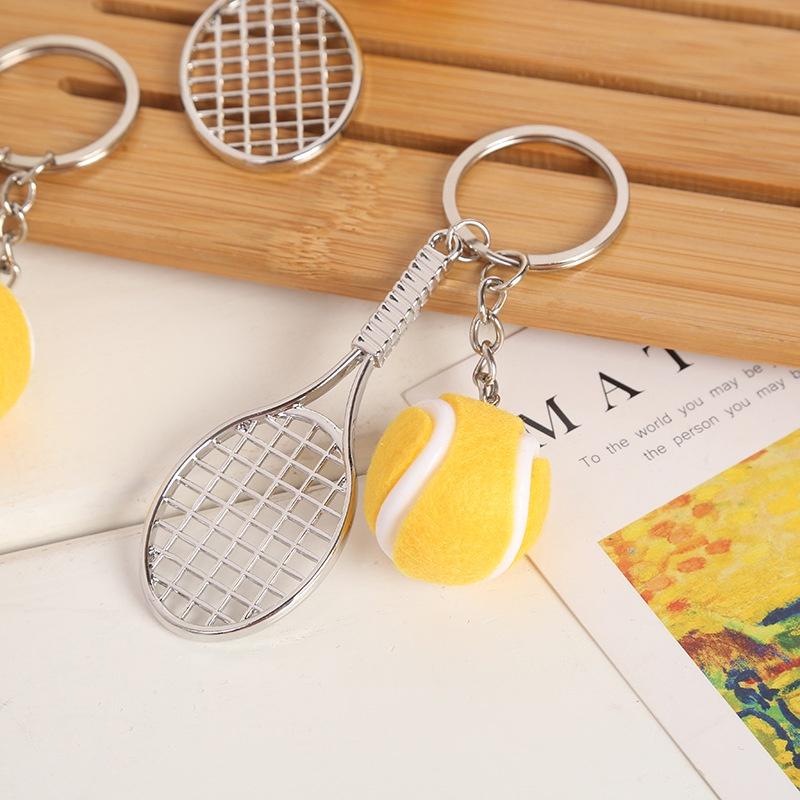 New Badminton Tennis Keychain Alloy Pendant Sports Souvenir