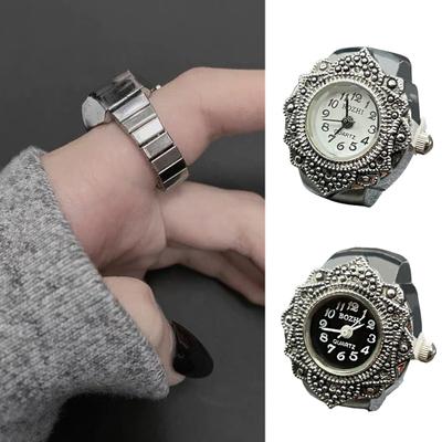 Paar Ring Intarsien Strass Valentinstag Geschenk Legierung Mode Quarz Uhr Liebhaber Ring Schmuck Zubehör