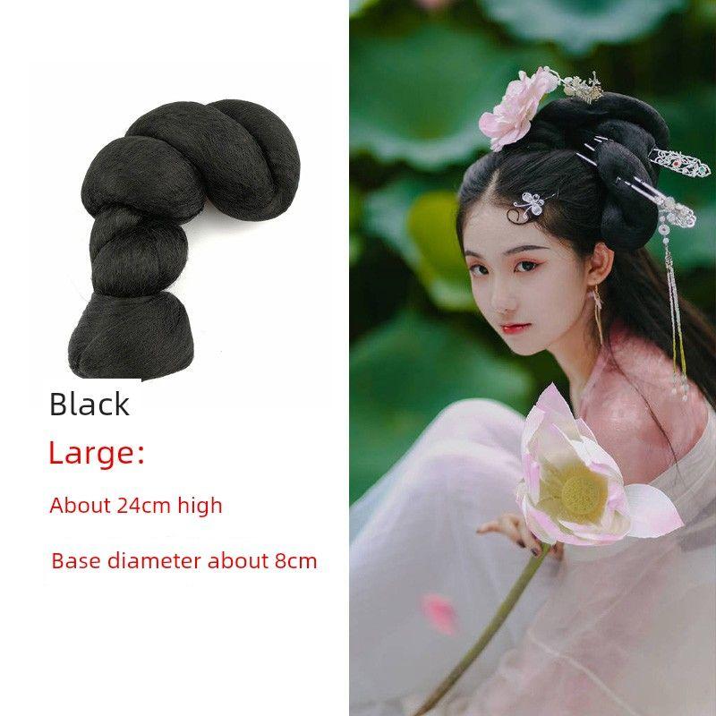 Costume Hair Pack Hair Bag Spirit Snake Bun Combination Chinese Ancient Style Tang Costume Han Costume Cos Little Wild Style Jacket and Dress Wig