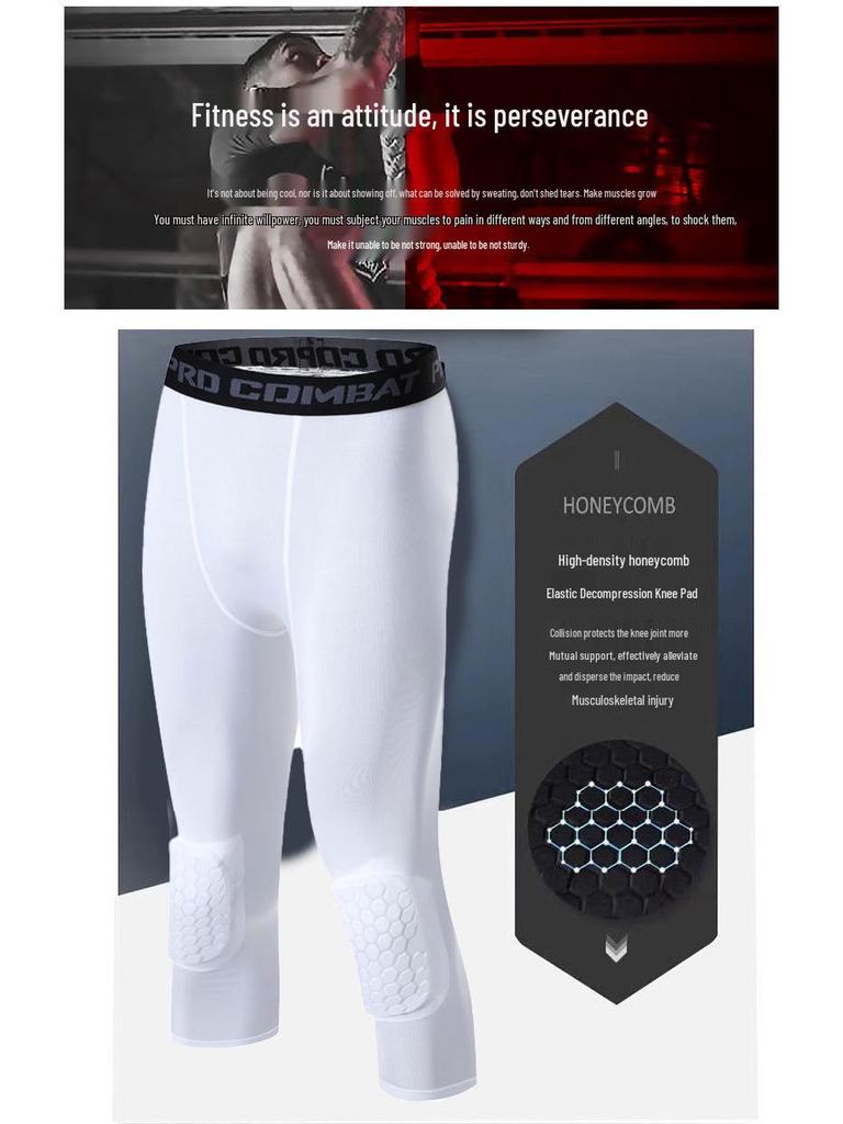 Honeycomb Anti-Collision High Elastic Leggings for Running, Basketball, and Fitness