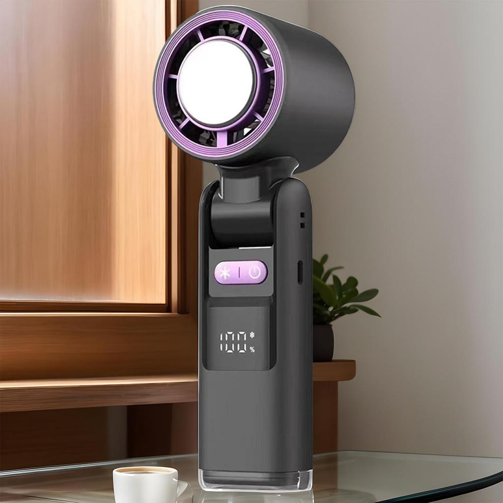 Hand Held Fan Personal Desk Small Handheld Fan 100 Speed Foldable Air Cooler With LED Display Rechargeable Cool Gadgets For