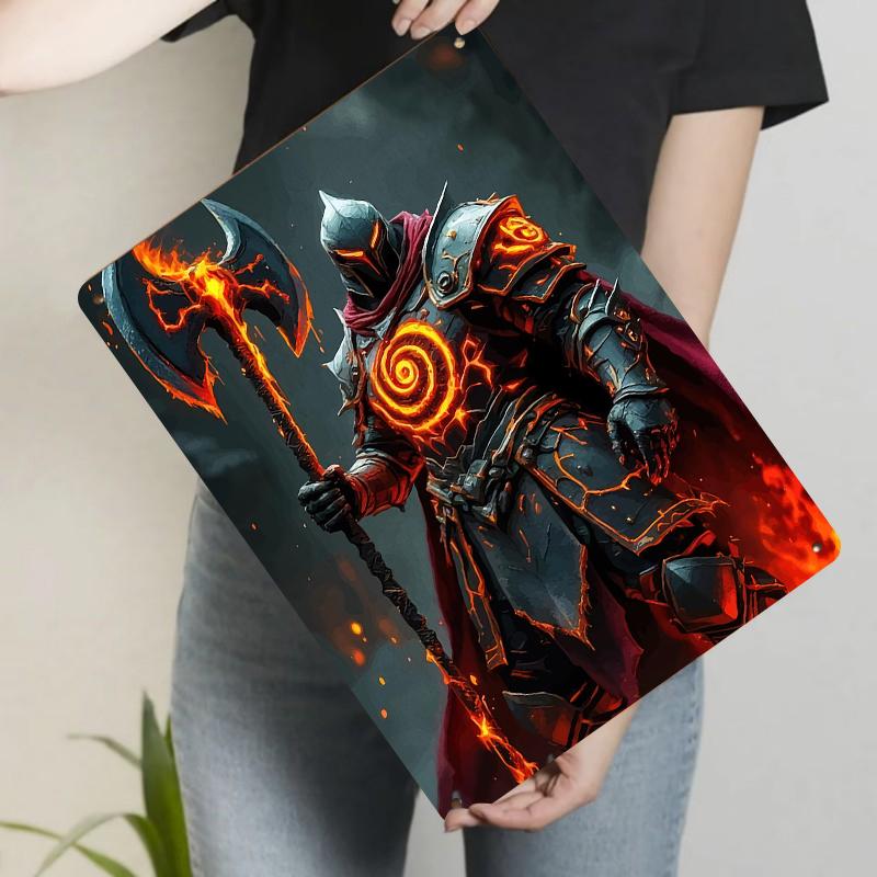 

Dark Style Armored Warrior Flame Totem Metal Iron Painting Living Room Wall Decor Vintage Game Theme Hanging 20x30cm（7.8x11.8inch）