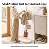 Freestanding Metal Hanging Rack with Hooks Sturdy Vertical Post Garment