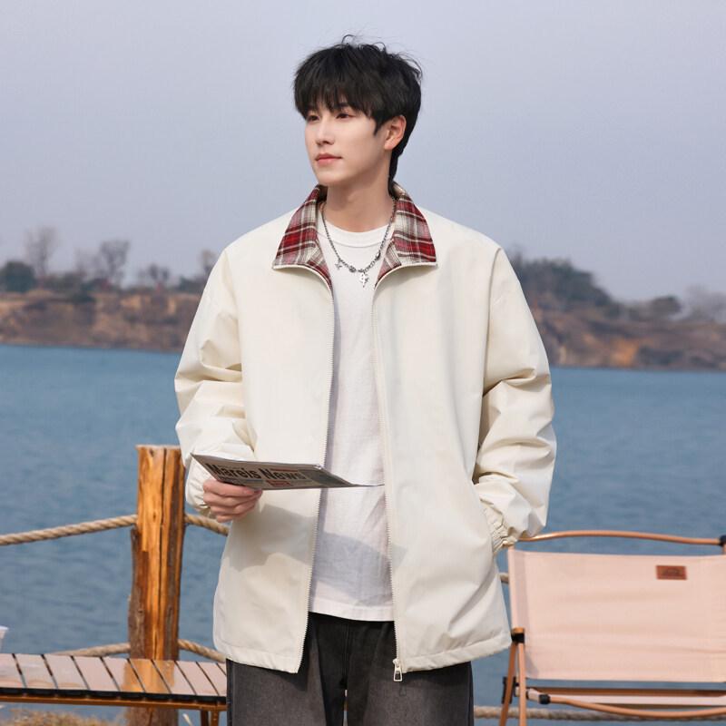 

Unisex Spring/Autumn Trendy Harajuku Style Jacket - High Street Korean Fashion L грязно-белый