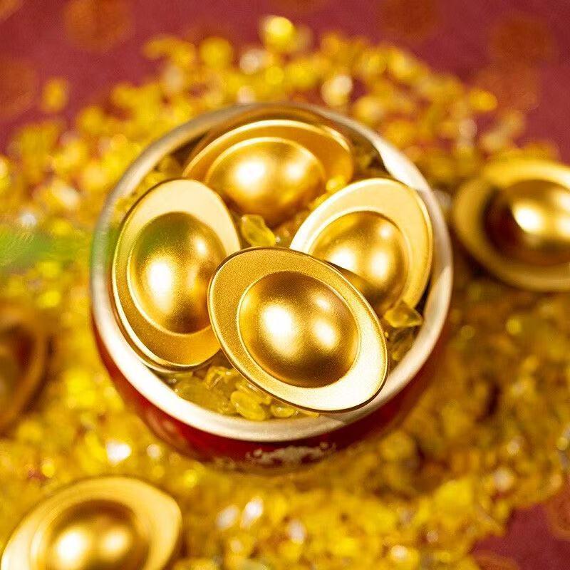 Gold Ingot Ornament: Wealth Gift Decoration for Tabletop or Living Room Entrance