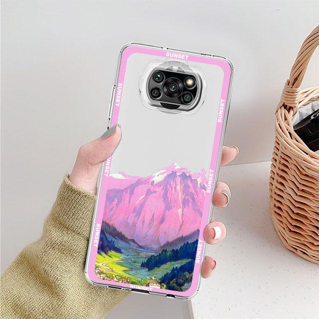 Custodia Trasparente Vintage Lago Vetta Montana Per Xiaomi Mi Poco X3 NFC M3 Pro F3 F1 11 Lite 12 Redmi Note 10 9S 8 7 9 Custodia Morbida per Telefono