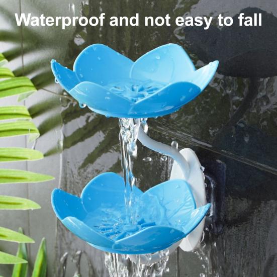 3Pcs Wall Mount Lotus Soap Dish Double Layers Quick Drain No Drill