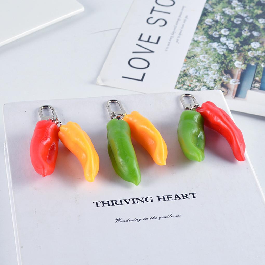 Chain Ring Fashion Chilli Garlic Keychain Bag Portable Pendant Hanging Handbag Holder Wallet Decoration for Woman Man