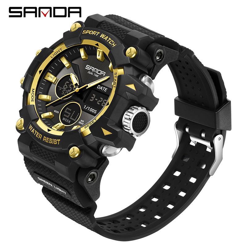 Orologio da polso elettronico Sanda per adolescenti, impermeabile, multifunzionale, con sveglia