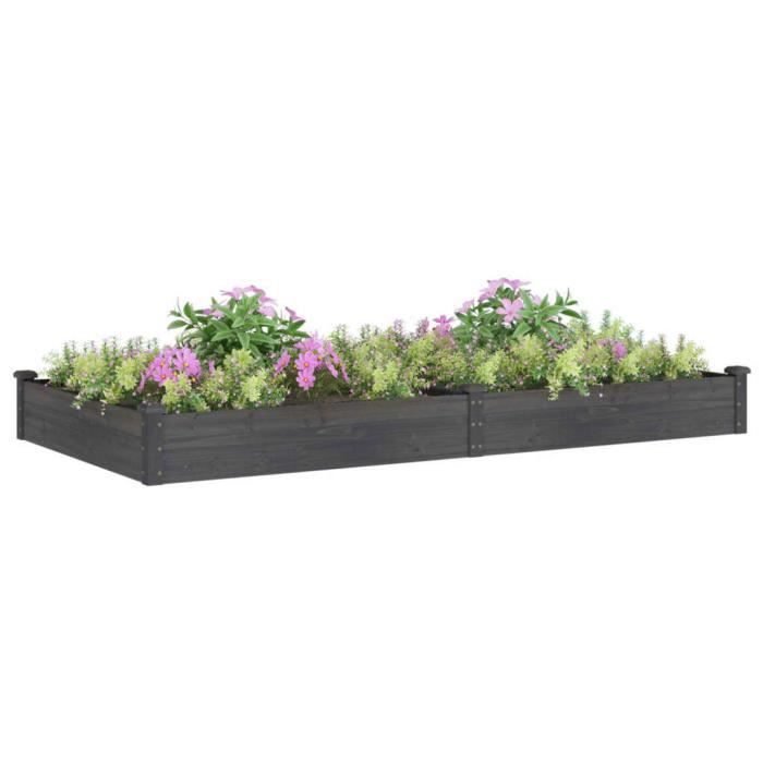 VidaXL Lit surélevé de jardin doublure 240x120x25 cm bois massif sapin 364303