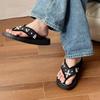 Retro flower platform slippers women's summer new fashion breathable girls flip-flops versatile casual sandals