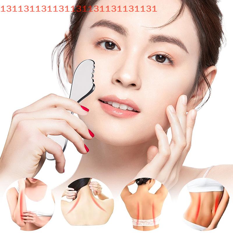 Facial Lifting Muscle Relaxing Pain Relief Body Scraping Tool for Head Neck And Back Stainless Steel Gua Sha Board Massager
