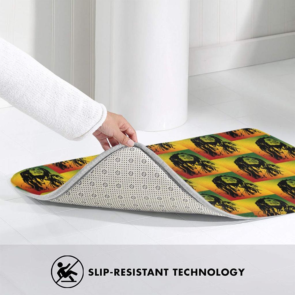 Bob Marley Reggae rutschfeste Fußmatte Bodenmatte Sandkratzmatte Teppich für Kücheneingang Haus Badezimmer Wohnzimmer Fußmatte