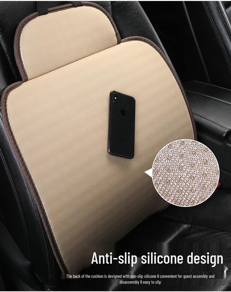 Universal Fiber Linen Car Seat Cushion - Five-Seat, Small Waist, Four Seasons Pad