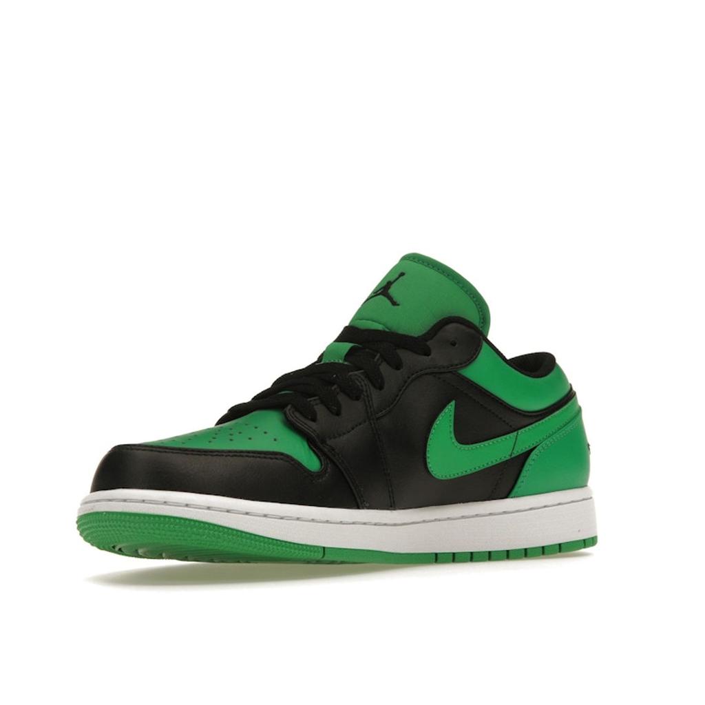 Air Jordan 1 Low Black Lucky Green Men Sneakers White 553558-065