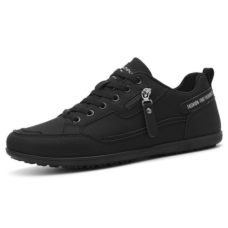 Fashion New Casual Shoes Men Sneakers Outdoor Leather Shoes Walking Shoes Loafers Comfortable Male Footwear Tenis Hombres Black White