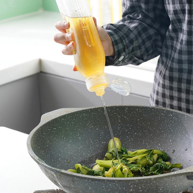 300/500/1000Ml Kitchen Oil Bottle Plastic Seasoning Squeeze Bottle For Salad Bbq Sauce Condiment Containers Cooking Tool