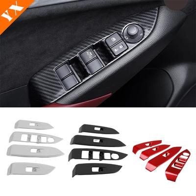 Carbon Rot Silber Autotür Armlehne Garnieren Fenster Glas Lift Switch Panel Cover Trim Für Mazda CX3 CX-3 Zubehör