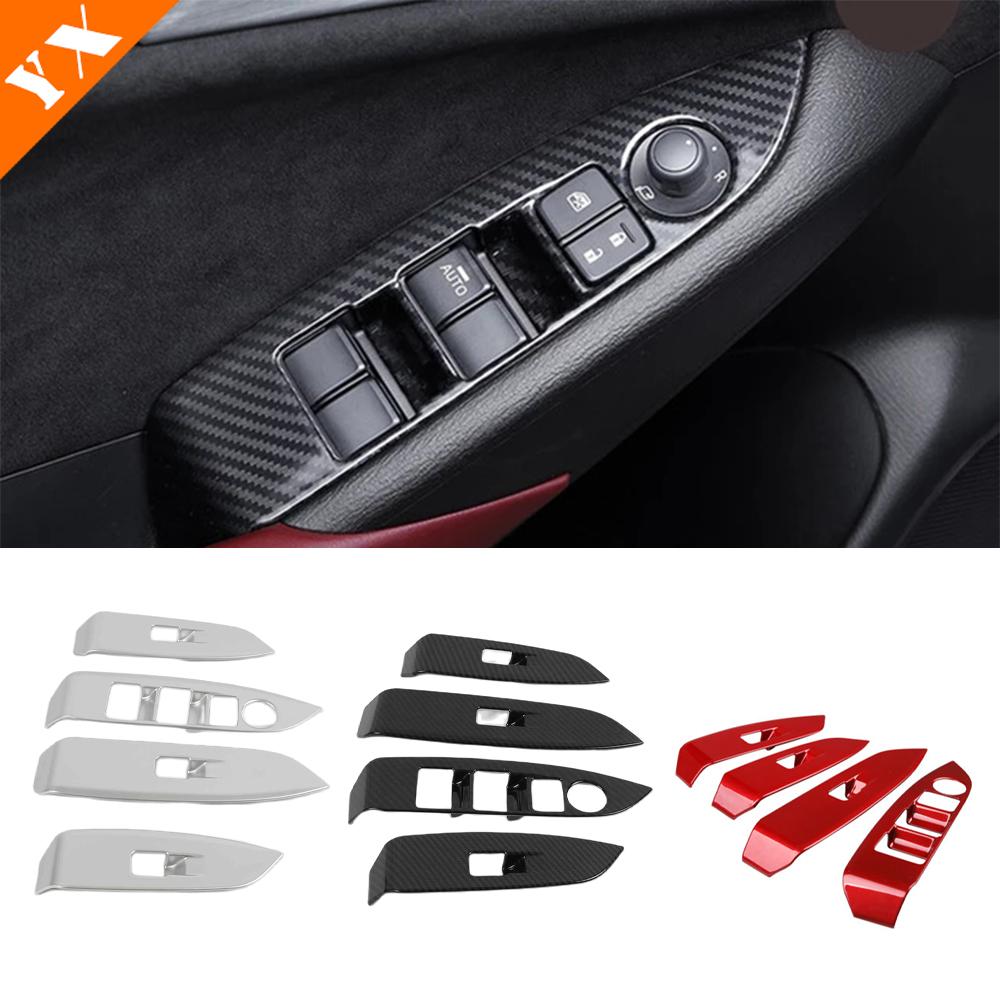 

Carbon Red Silver Car Door Armrest Garnish Window Glass Lift Switch Panel Cover Trim For Mazda CX3 CX-3 Accessories серебряный