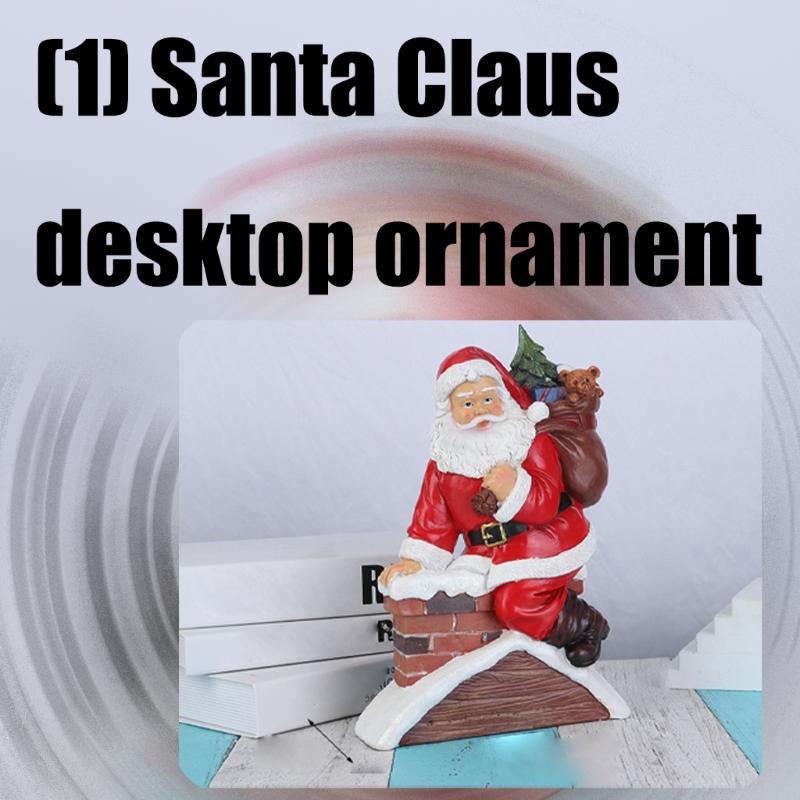 Christmas Figurine Figure Decors Resin Santa Clauses Statue Christmas Decorative Figurine Table Centerpieces for Holiday