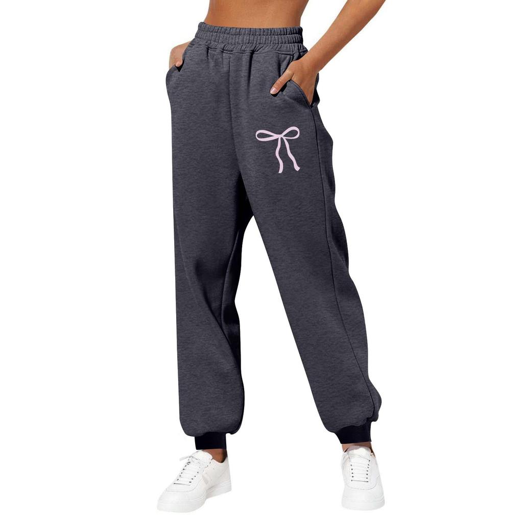 Damskie zimowe spodnie dresowe Jednokolorowe spodnie na co dzień Damskie polarowe spodnie dresowe Proste spodnie z szerokimi nogawkami