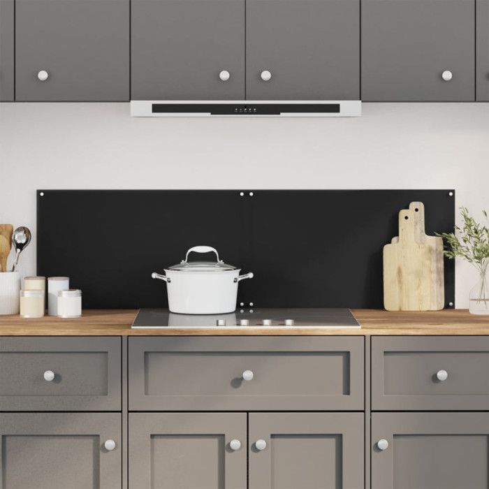 Kitchen Backsplashes 2 Pcs Black 70x50 Cm Tempered Glass